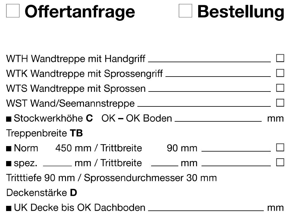 Offertanfrage / Bestellung